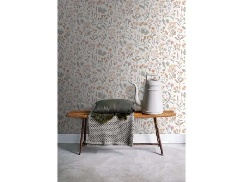 Sanders & Sanders Tapete Feldblumen Helllila Terrakotta Gelb Und Grün 50 X 900 Cm 935383