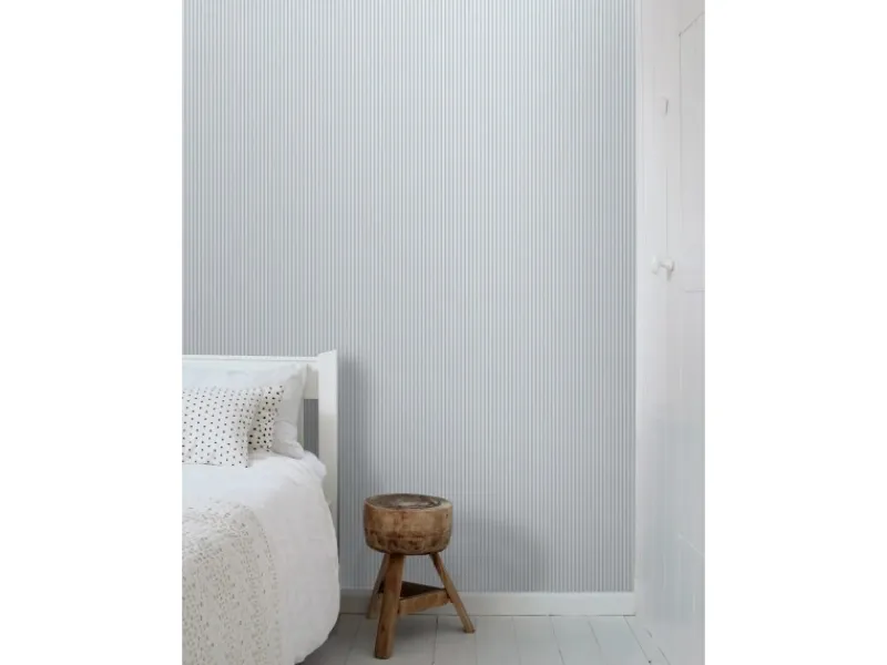 Clearance Sanders & Sanders Tapete Streifenmuster Grau 50 x 900 cm Blau