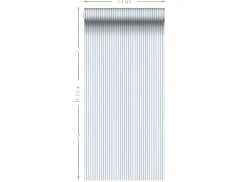 Clearance Sanders & Sanders Tapete Streifenmuster Grau 50 x 900 cm Blau