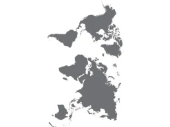 Sanders & Sanders Wandtattoo Weltkarte Grau 65 x 85 cm 600272