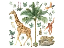 Hot Sanders & Sanders Wandtattoo Dschungeltiere Dschungelgrün 30 x 30 cm 601332