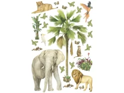 Hot Sanders & Sanders Wandtattoo Dschungeltiere Grün 65 x 42.5 cm 601342