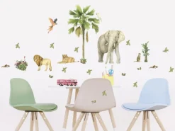 Hot Sanders & Sanders Wandtattoo Dschungeltiere Grün 65 x 42.5 cm 601342