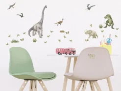 Sanders & Sanders Wandtattoo Dinosaurier Grün 30 x 30 cm 601333