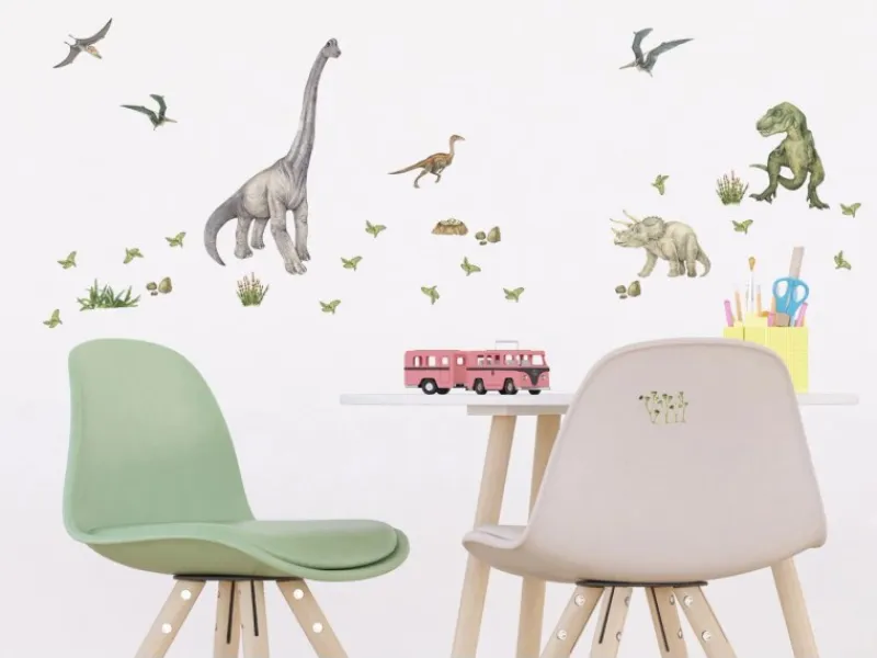 Sanders & Sanders Wandtattoo Dinosaurier Grün 30 x 30 cm 601333