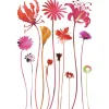 Sanders & Sanders Wandtattoo Blumen Rosa Violett und Grün 42,5 x 65 cm 600319