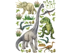 Sanders & Sanders Wandtattoo Dinosaurier Grün 85 x 65 cm 601355