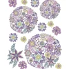 Sanders & Sanders Wandtattoo Blumen Lila Rosa und Gelb 65 x 85 cm 600274