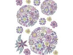 Sanders & Sanders Wandtattoo Blumen Lila Rosa und Gelb 65 x 85 cm 600274