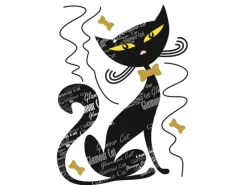 Hot Sanders & Sanders Wandtattoo Katze Schwarz 42,5 x 65 cm 600320