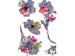 Sanders & Sanders Wandtattoo Blumen Lila Gelb und Rot 42,5 x 65 cm 600325