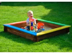 Hot Dobar Sandkasten wetterfest 117 cm x 117 cm Bunt FSC®