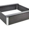 Outlet Sandkasten WPC Grau 110 cm x 110 cm x 32 cm