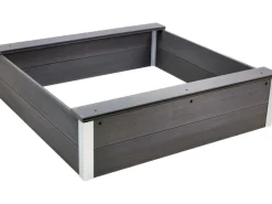 Outlet Sandkasten WPC Grau 110 cm x 110 cm x 32 cm