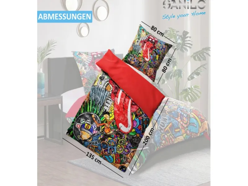 Outlet Sanilo Bettwäsche 2-teilig Graffiti