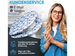 New Sanilo WC Sitz mit Absenkautomatik Mosaik Blau, Hochwertiger und Stabiler Toilettendeckel aus Holz