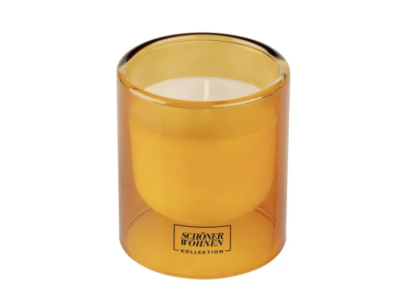 Schöner Wohnen Kollektion Schöner Wohnen Duftkerze S Vanilla im Glas Orange Ø 7,5 cm x 8,5 cm