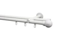 Clearance Schöner Wohnen Kollektion Schöner Wohnen Wandhalter Leon 2-läufig für Gardinenstangen Ø 20 mm Weiß-Matt