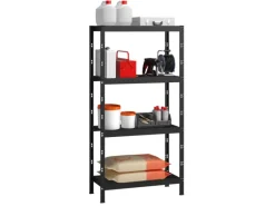 Clearance SCHULTE Regalwelt Schulte Profi-Steck-Grundregal 195 cm x 100 cm x 35 cm Schwarz