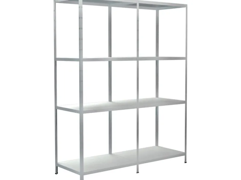 Best Schulte Set 1 Steckregal und 1 Anbauregal 180 cm x 180 cm x 50 cm Weiß