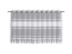 Discount Sehlbach Bistrogardine mit Stangendurchzug Klassik 140 cm x 60 cm Weiß