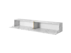 Online Selsey TV-Hängeboard Bisira 200 cm e Marmoroptik mit Goldenem Einsatz Weiß