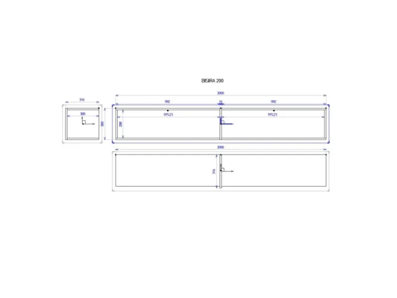 New Selsey TV-Hängeboard Bisira 200 cm Schwarze Marmoroptik mit Goldenem Einsatz Black