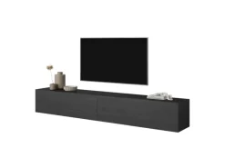 Selsey TV-Hängeboard Bisira 200 cm Holzoptik Esche Schwarzgrau