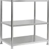 shelfr Edelstahl Schwerlastregal bis 60 kg auf 3 Ebenen 61 x 36 x 82 cm