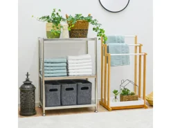 shelfr Edelstahl Schwerlastregal bis 60 kg auf 3 Ebenen 61 x 36 x 82 cm