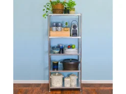 shelfr Schwerlast Edelstahl Regal mit 5 Ebenen 61 x 36 x 145 cm bis 60kg