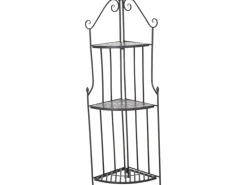 New Siena Garden Eckregal Como Stahl 63 cm x 29 cm x 142 cm Grau Mosaik