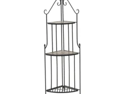 Siena Garden Eckregal Prato Eisen 63 cm x 29 cm x 142 cm Schwarz Mosaik