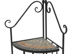 Siena Garden Eckregal Prato Eisen 63 cm x 29 cm x 142 cm Schwarz Mosaik