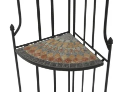 Siena Garden Eckregal Prato Eisen 63 cm x 29 cm x 142 cm Schwarz Mosaik