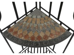 Siena Garden Eckregal Prato Eisen 63 cm x 29 cm x 142 cm Schwarz Mosaik
