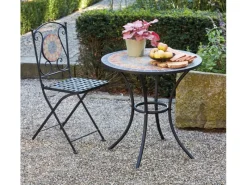 Siena Garden Gartentisch Prato Rund Schwarz Ø 60 cm