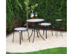 Siena Garden Gartentisch Prato Rund Schwarz Ø 60 cm