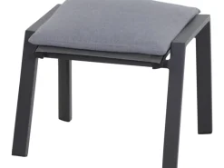 Outlet Siena Garden Valencia Hocker Matt Anthrazit-Salt & Pepper Gestell Aluminium