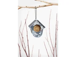 Singing Friend SingingFriend Vogelfutterhaus Evie Blumen Grau-Blau