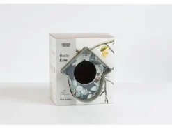 Singing Friend SingingFriend Vogelfutterhaus Evie Blumen Grau-Blau