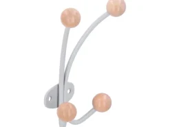 Siro Garderobenhaken 1292 Metall Silbergrau Ahorn