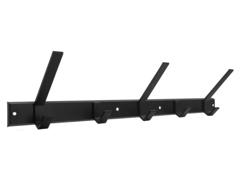Outlet Siro Hakenleiste 1674 Metall Uni Schwarz Matt Länge 553 mm 5 Haken