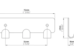 Hot Siro Hakenleiste 1603 Metall Länge 114 mm 3 Haken Chrom Glänzend