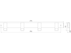 Sale Siro Hakenleiste 1444 Metall Länge 404 mm 4 Haken Nickel Matt