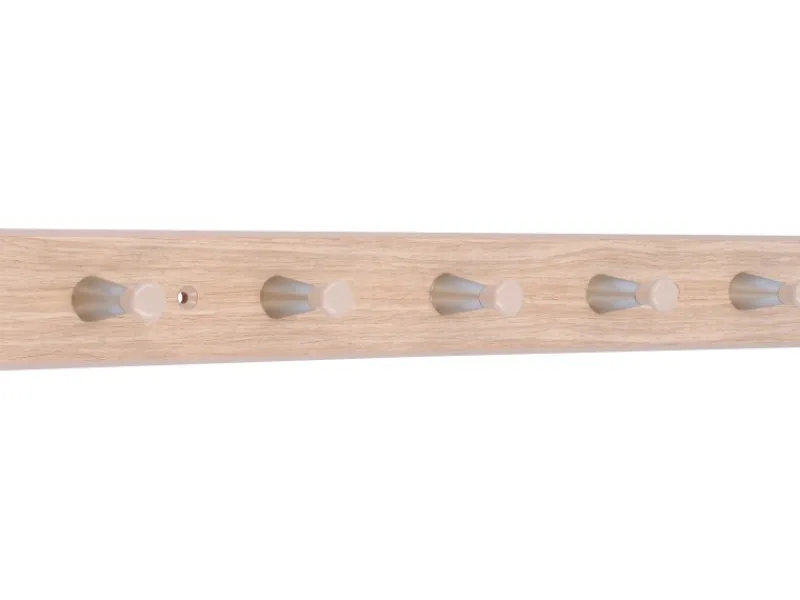 New Siro Hakenleiste SM8164 Kunststoff Holzeffekt Nickel Länge 400 mm Rotbuche