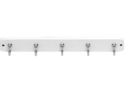 Siro Schlüsselleiste 749 Holz Buche Weiß Chrom Länge 300 mm 5 Haken FSC®