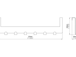 Outlet Siro Türgarderobe 1977 Metall Uni Schwarz Matt Länge 375 mm 6 Haken