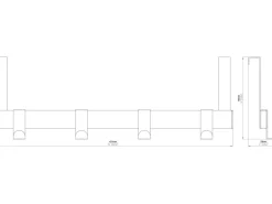 Siro Türgarderobe 1443 Metall Länge 404 mm 4 Haken