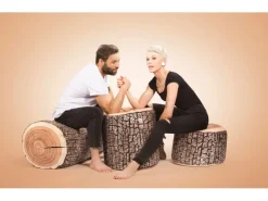 Sitting Point Hocker Wood 60 l Natur Holzoptik-Muster